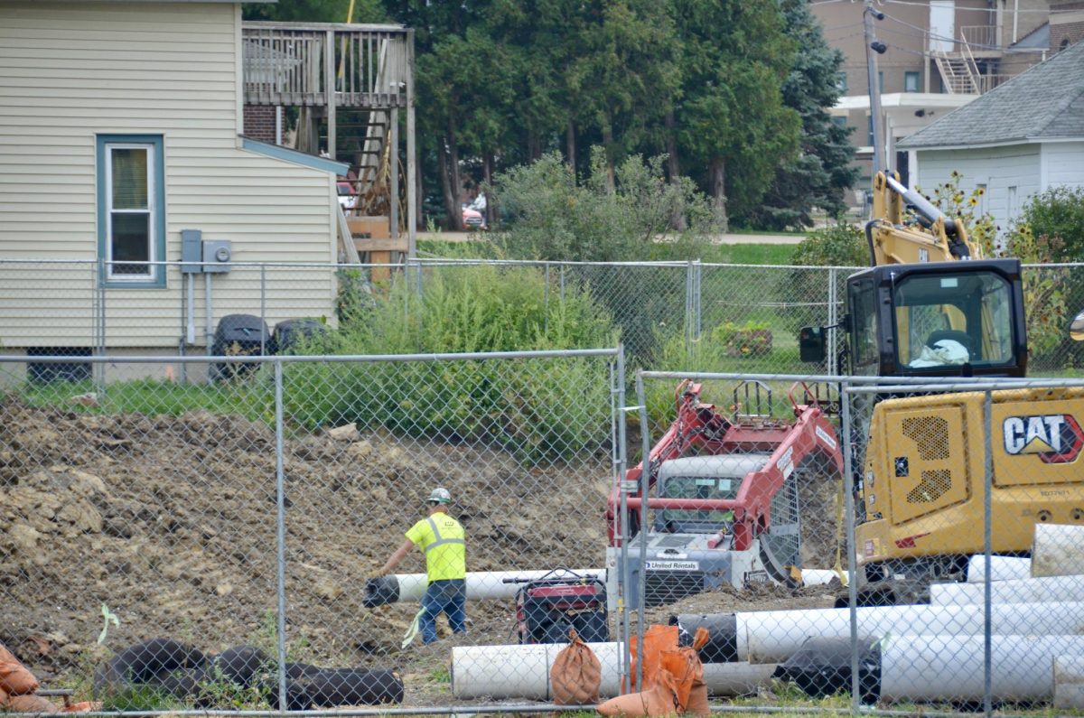 Farm House residents are using plant beds to grow food after losing farm due to the Civic Engagement Center's construction.