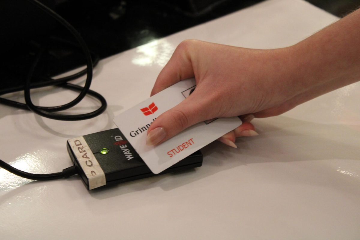Photo illustration: Grinnell College students can now use their Pioneer One-Card in select businesses downtown.