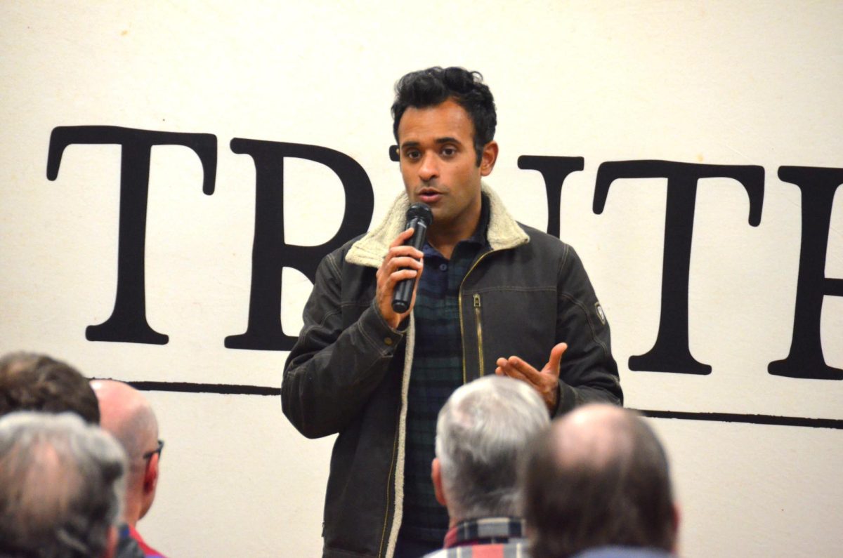 Vivek Ramaswamy revisited Grinnell on Jan. 15. to rally  Republican voters ahead of the Iowa caucuses.
