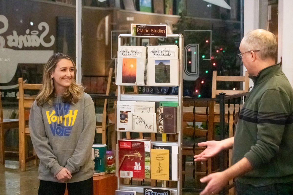 Anderson Clayton, the youngest state party leader, returned to Poweshiek County on Monday, Feb. 19 to speak to students and community members about her experience as a political organizer.