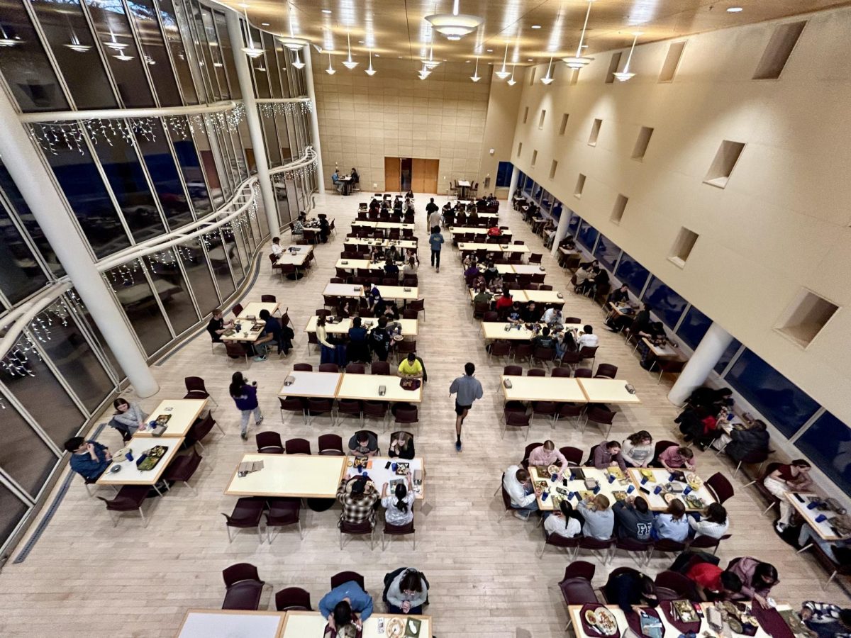 Dining Hall, where athletes and non-athletes tend to sit separately and within their own groups. 